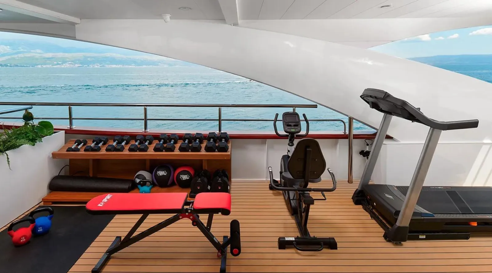 Indoor gym on MY Ohana