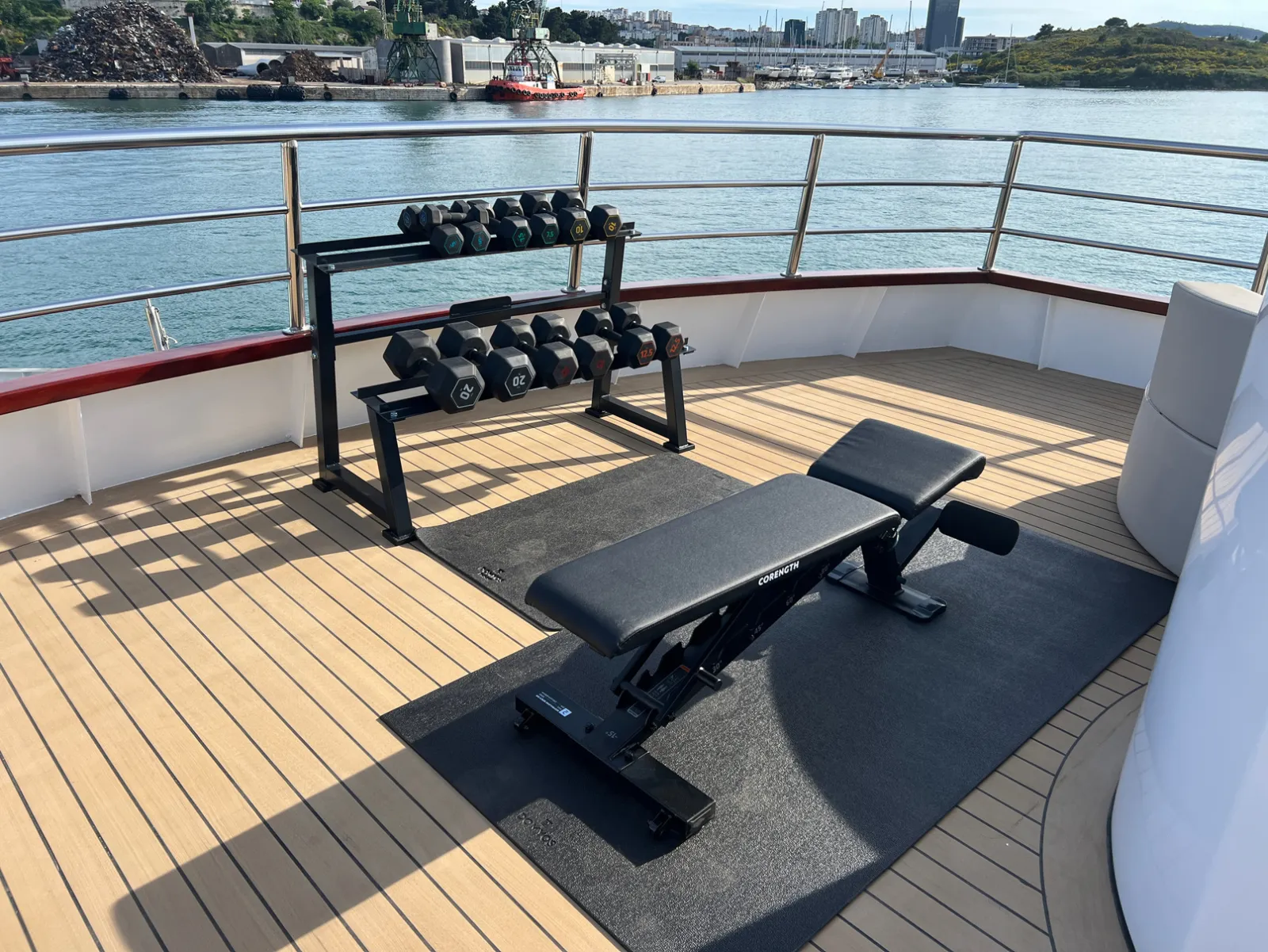 Sundeck workout weights on MY Ohana