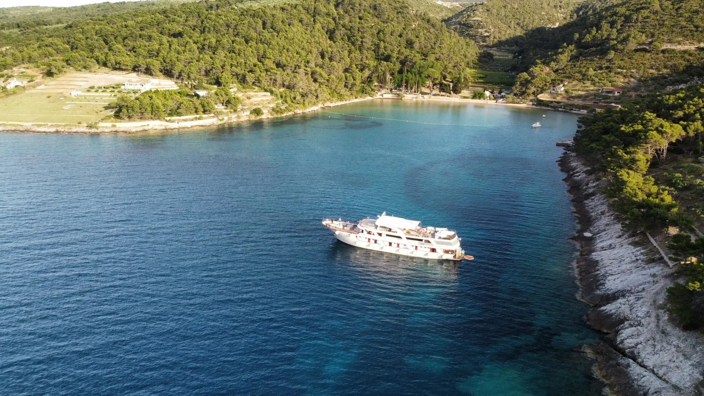 MS Melody anchored in a quiet Adriatic bay